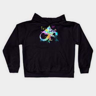 Dragon Watercolor Splash Love Dragons Kids Hoodie